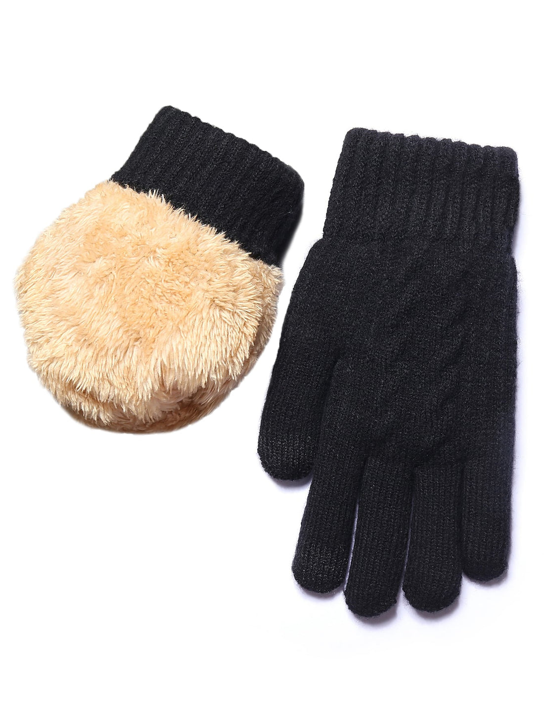 Guantes de punto en negro