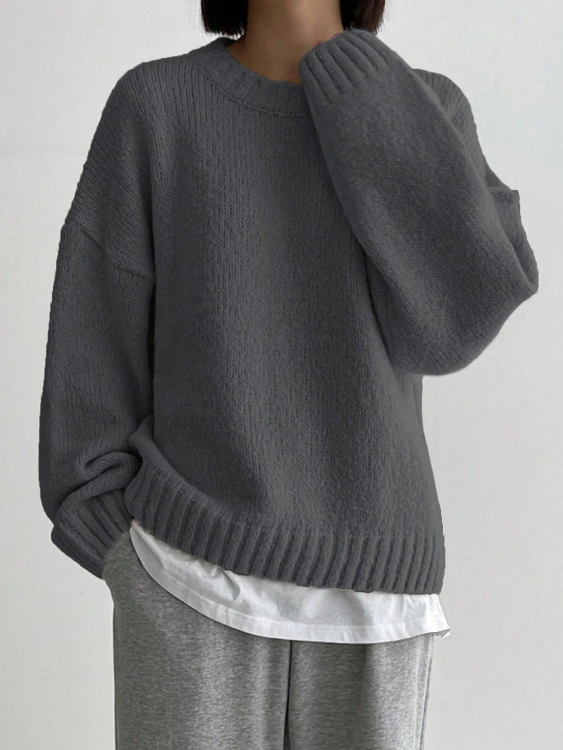 Jersey oversize en gris oscuro