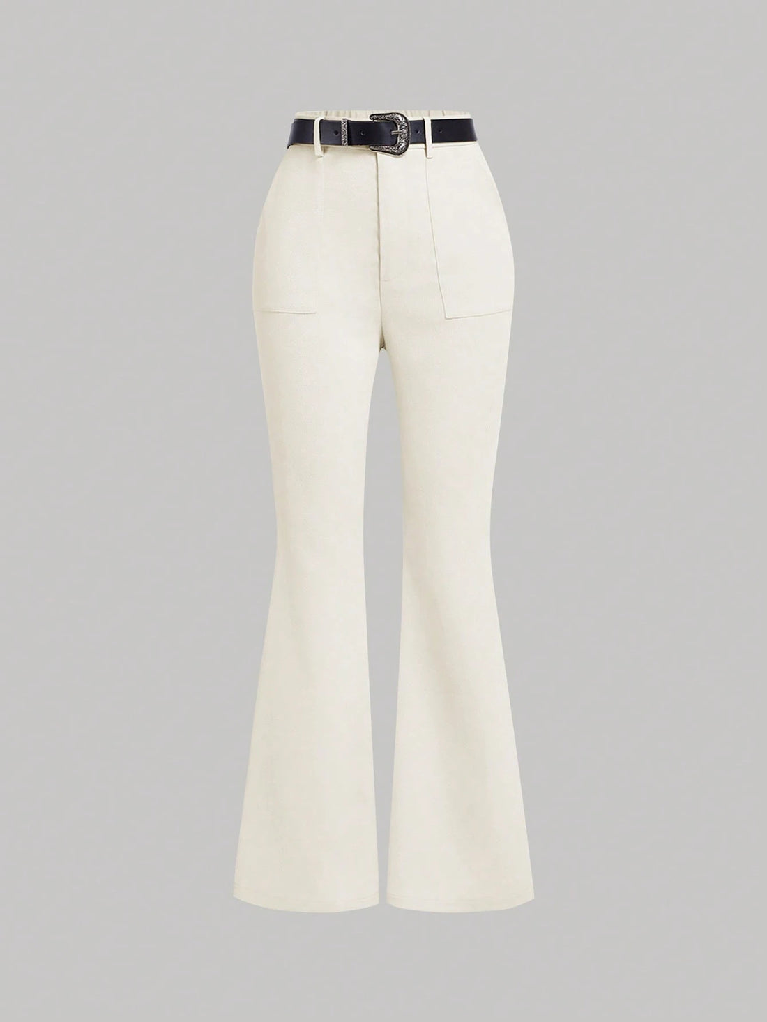 Pantalón acampanado en beis