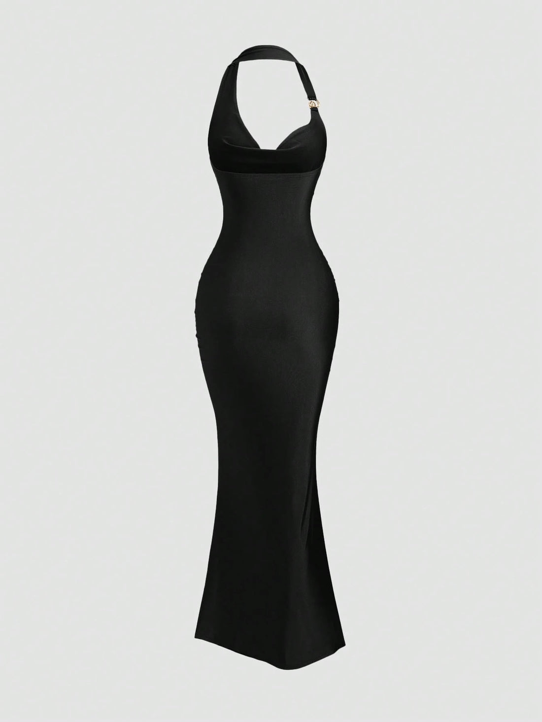 Vestido largo halter en negro, vista 2