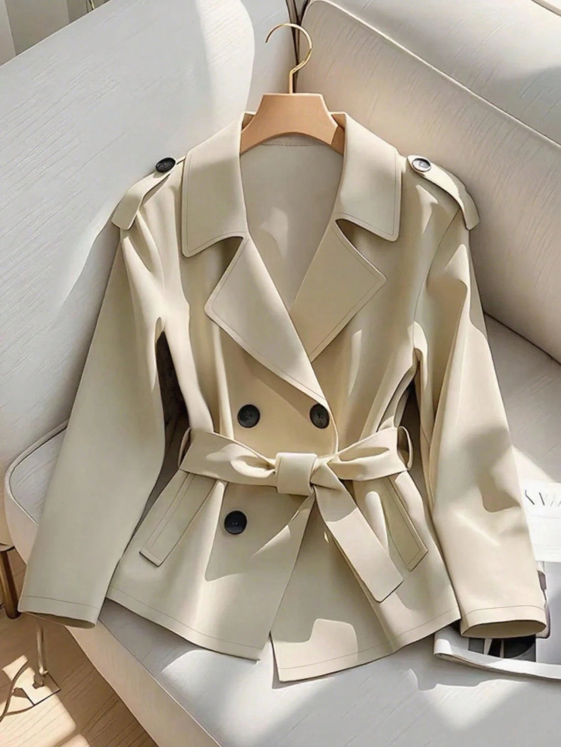 Trench corto oversize en caqui