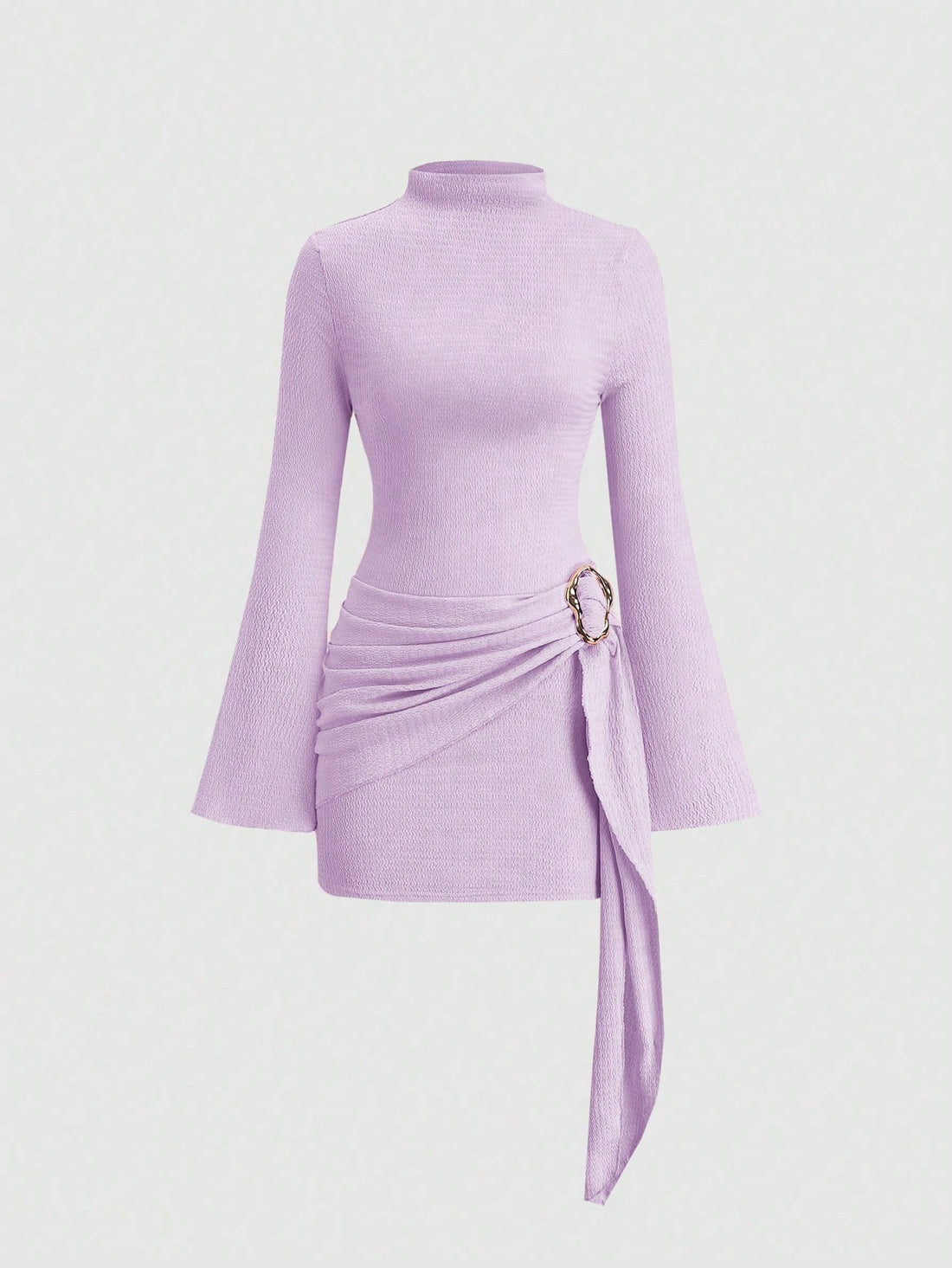 Vestido mini de punto en púrpura malva