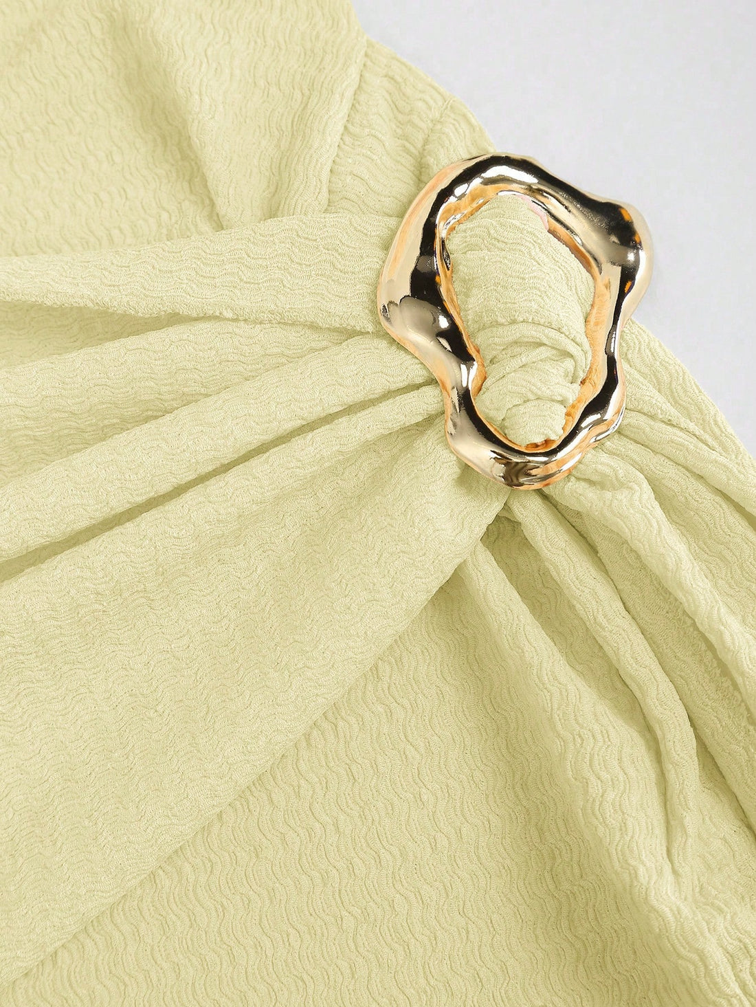Vestido mini de punto en amarillo claro, vista 3