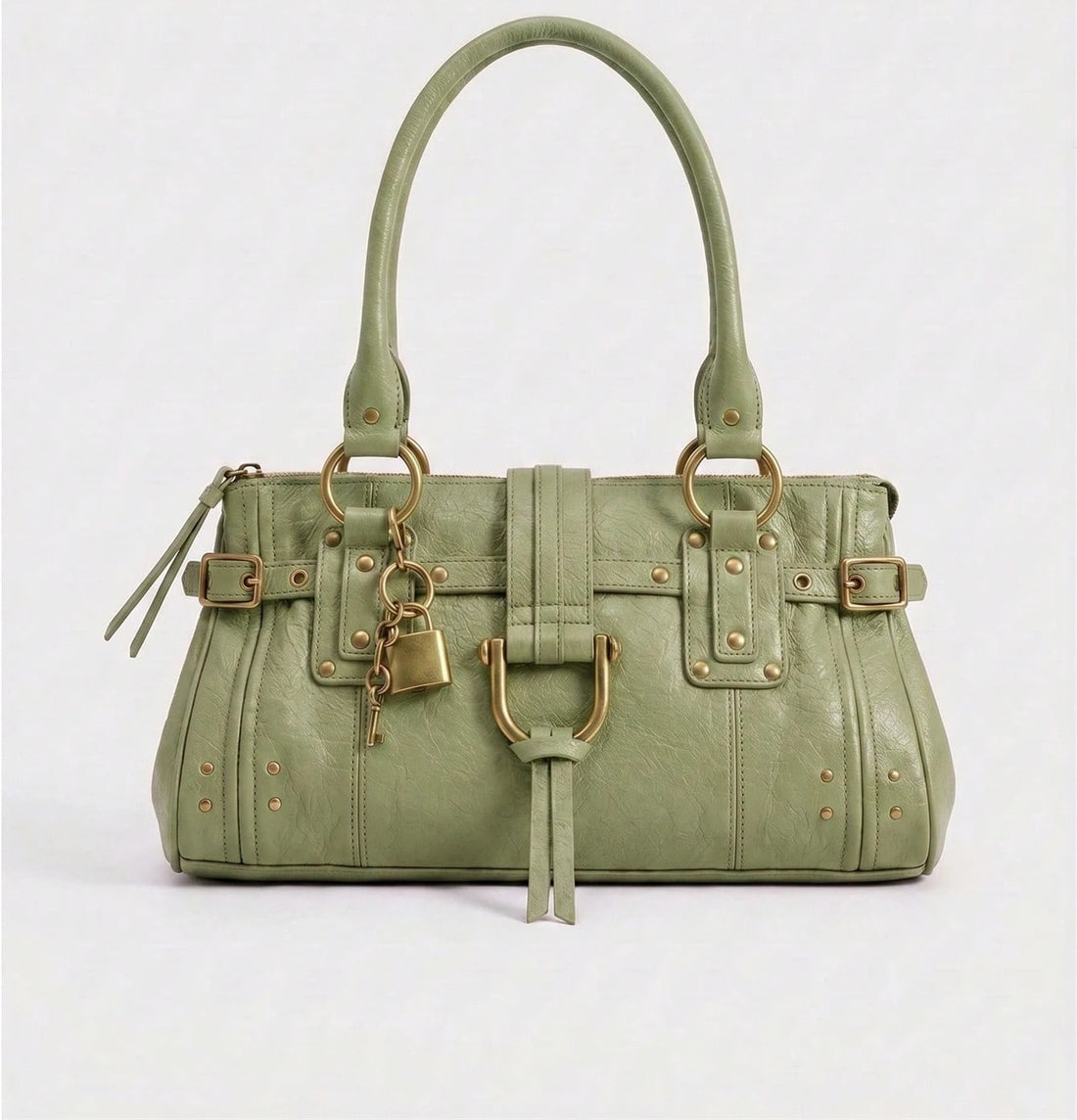 Bolso boston vintage en verde salvia