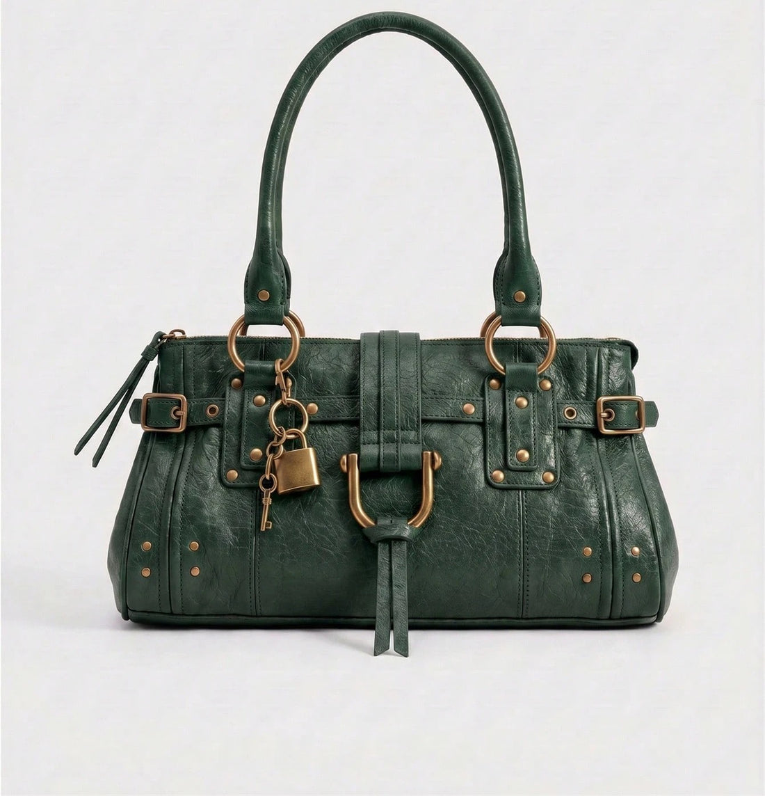 Bolso boston vintage en verde botella