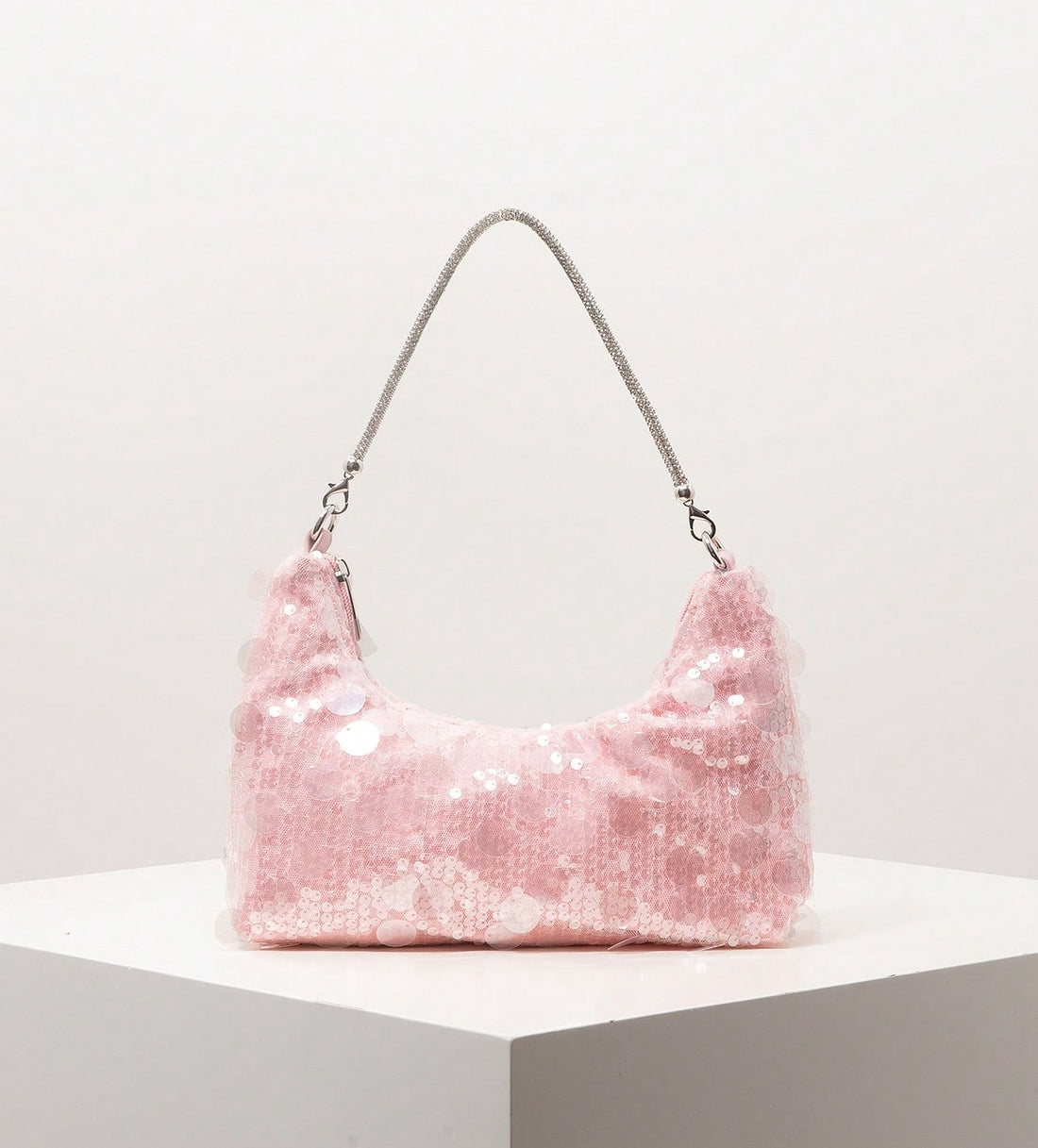 Bolso de lentejuelas en rosa