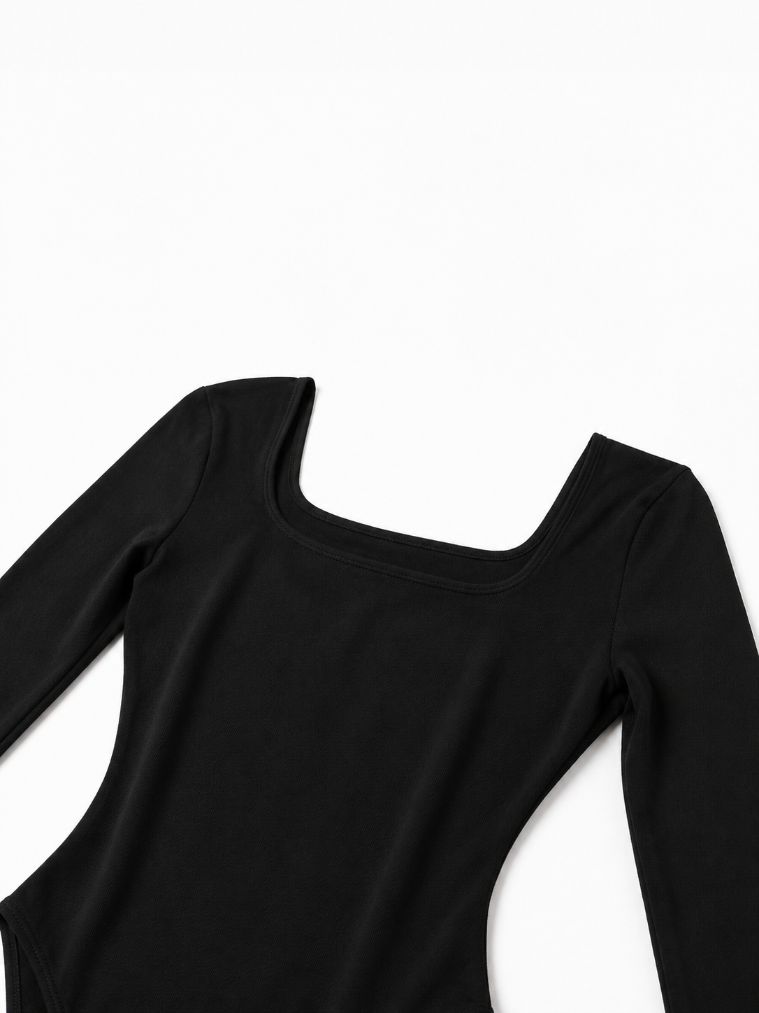 Body de manga larga con cuello cuadrado, vista de espalda