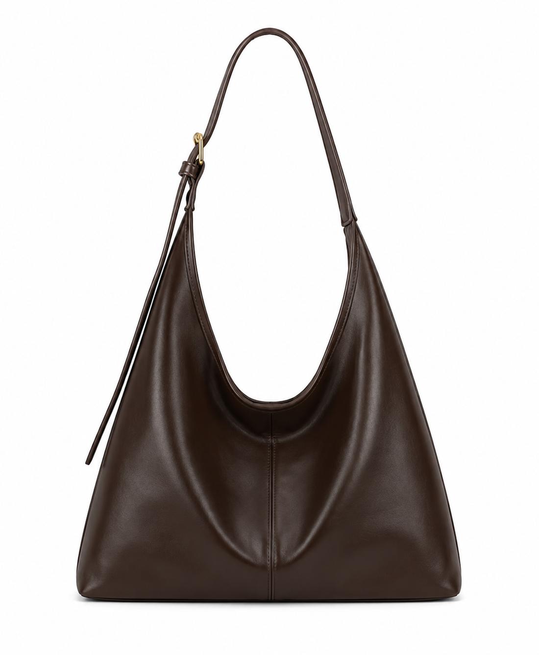 Bolso tote de hombro de polipiel en chocolate