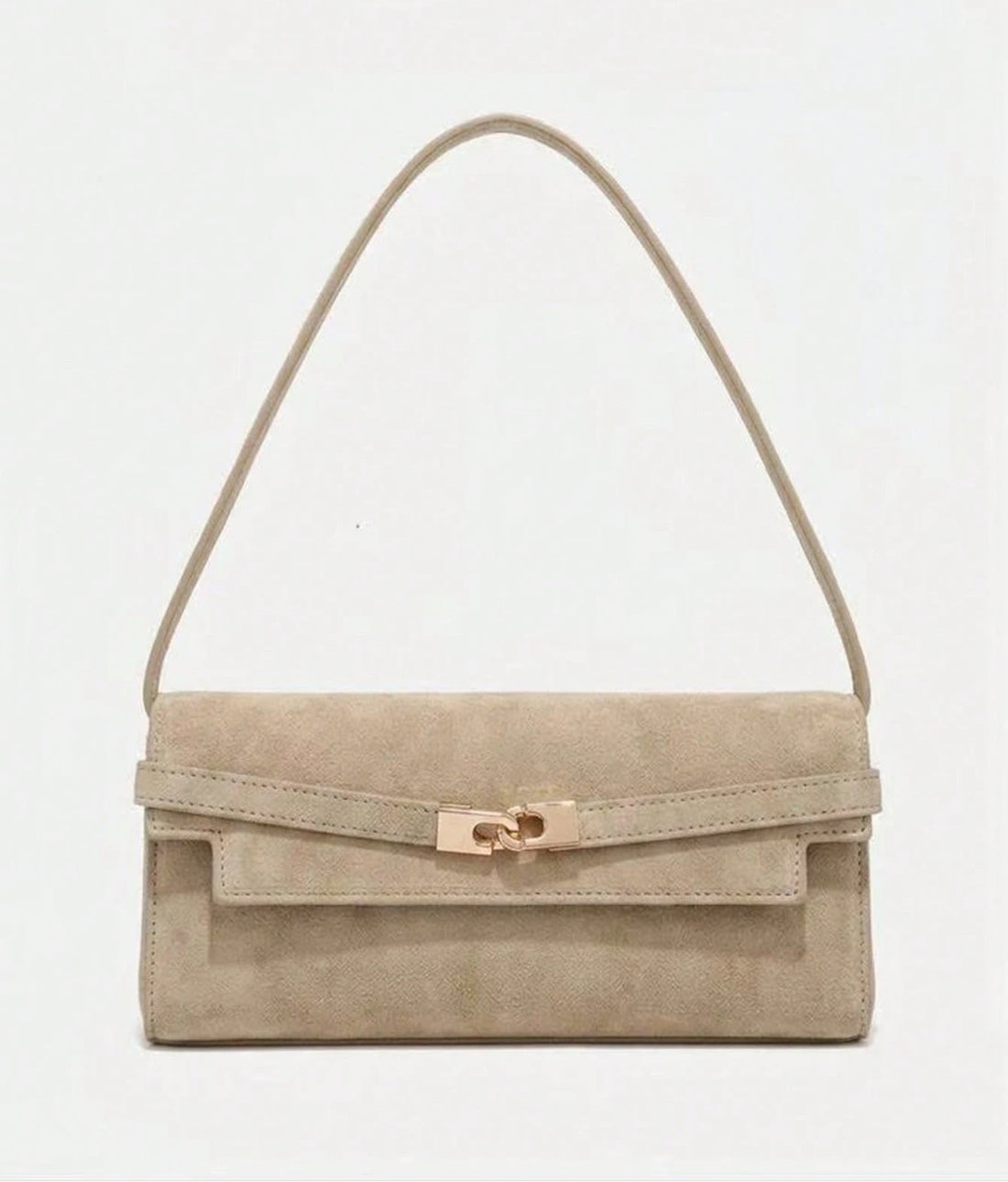 Bolso rectangular con hebilla en caqui