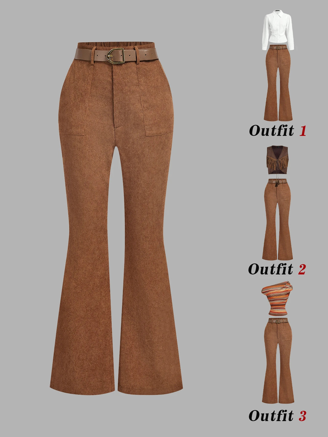 Pantalón acampanado en marrón mocha