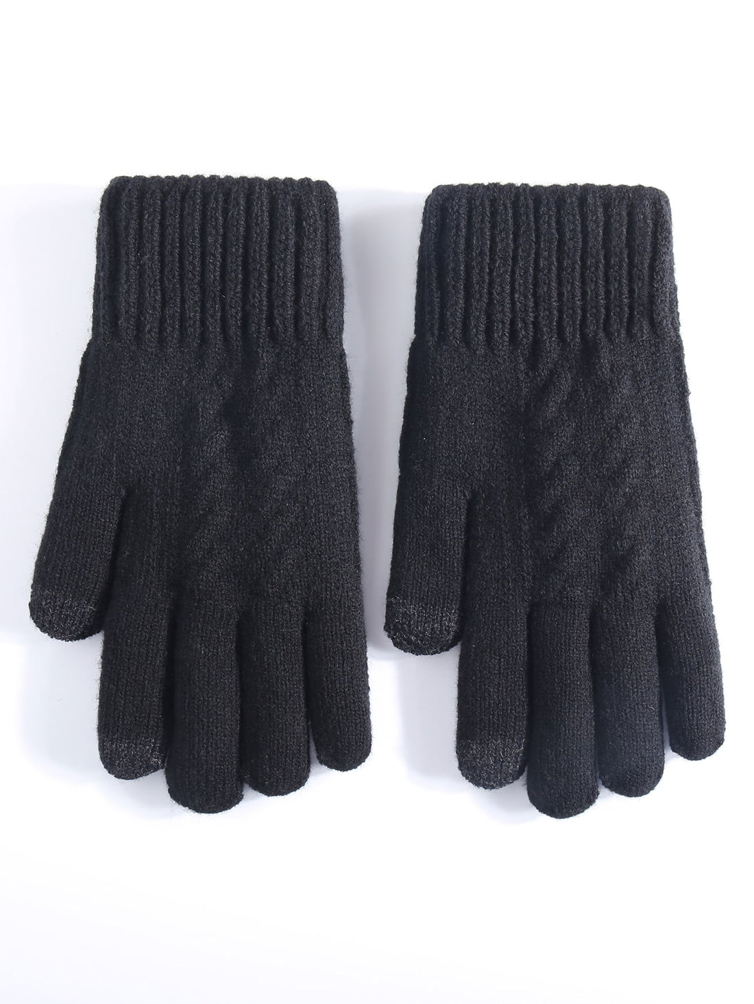 Guantes de punto en negro, vista 2