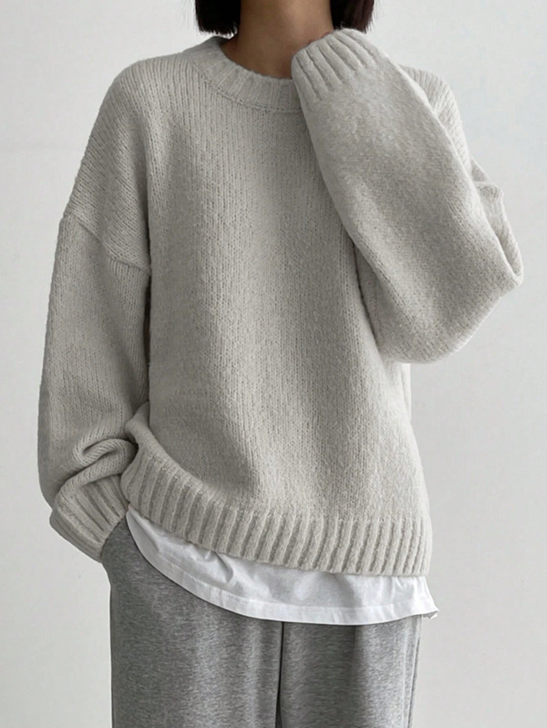 Jersey oversize en gris claro