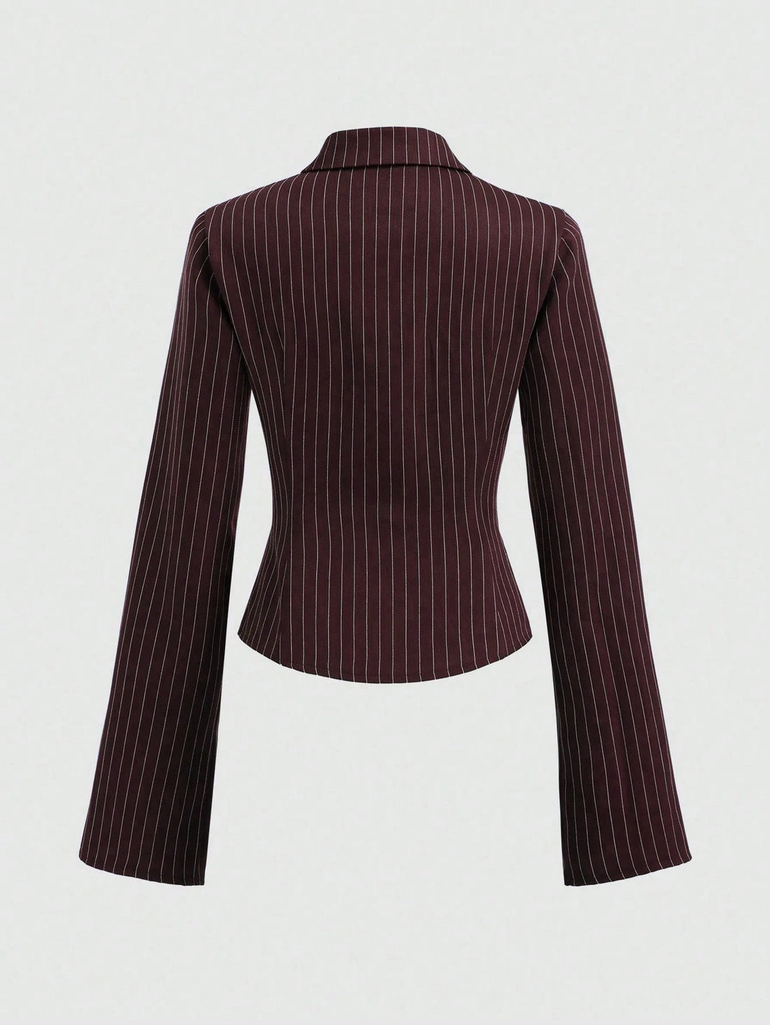 Camisa entallada de canalé en burdeos, vista 2