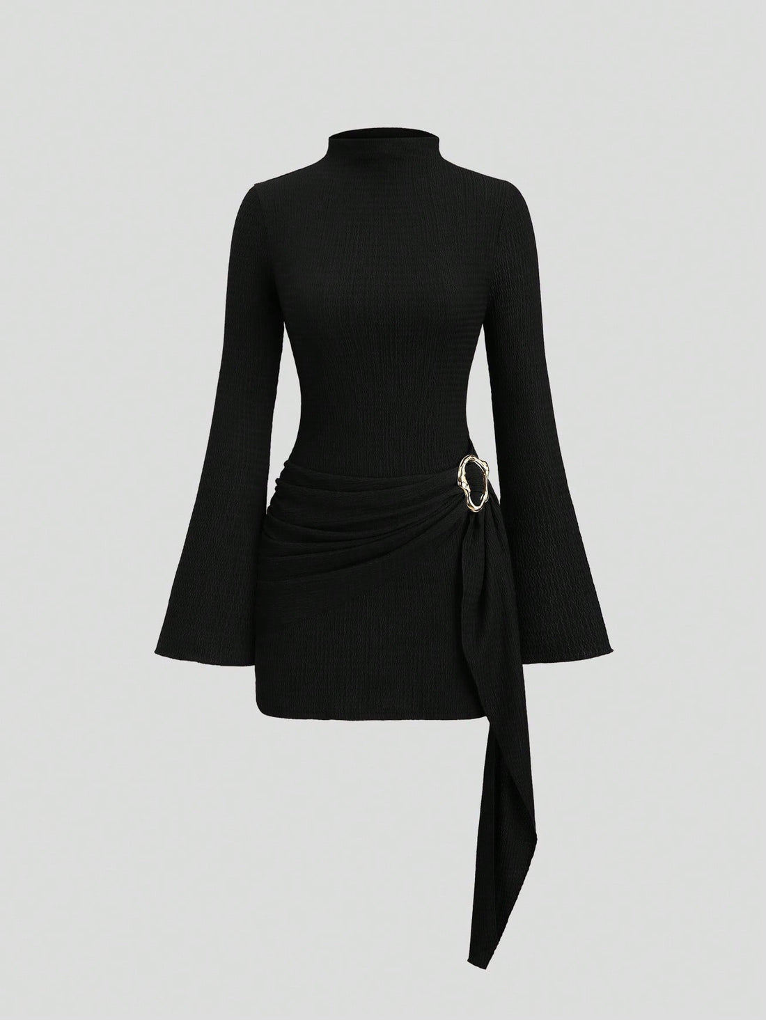 Vestido mini de punto en negro