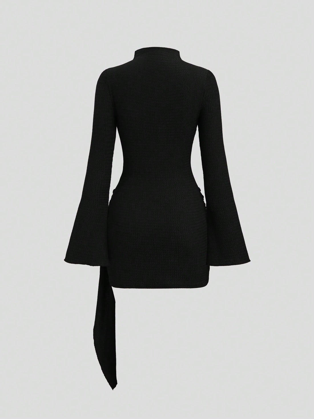 Vestido mini de punto en negro, vista 2