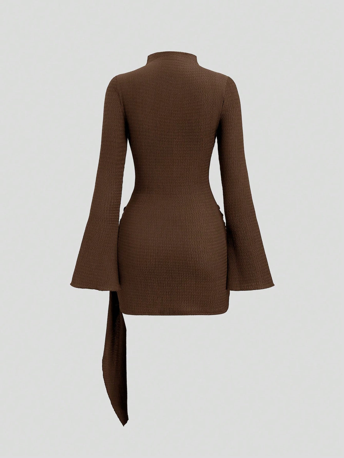 Vestido mini de punto en marrón, vista 2