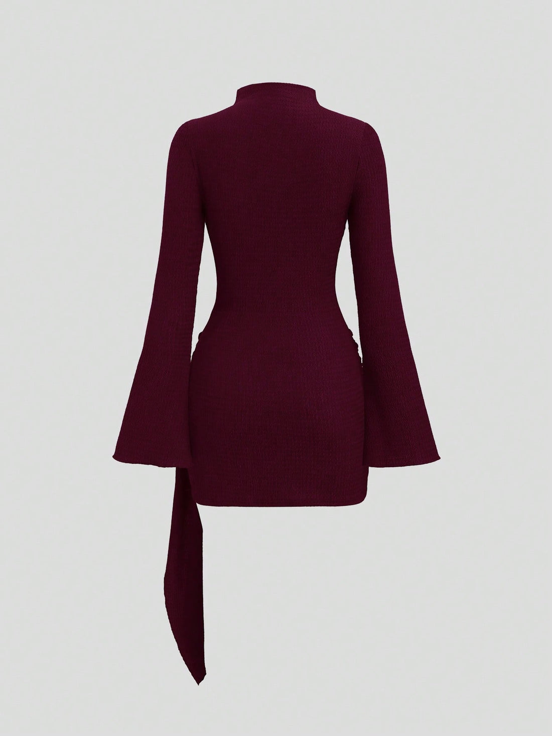 Vestido mini de punto en burdeos, vista 2