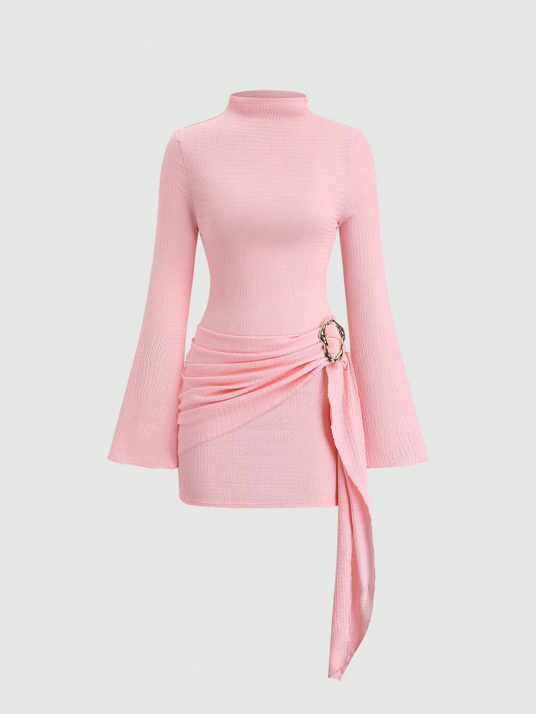 Vestido mini de punto en rosa