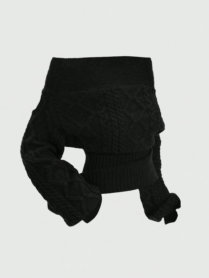 Jersey de punto grueso en negro