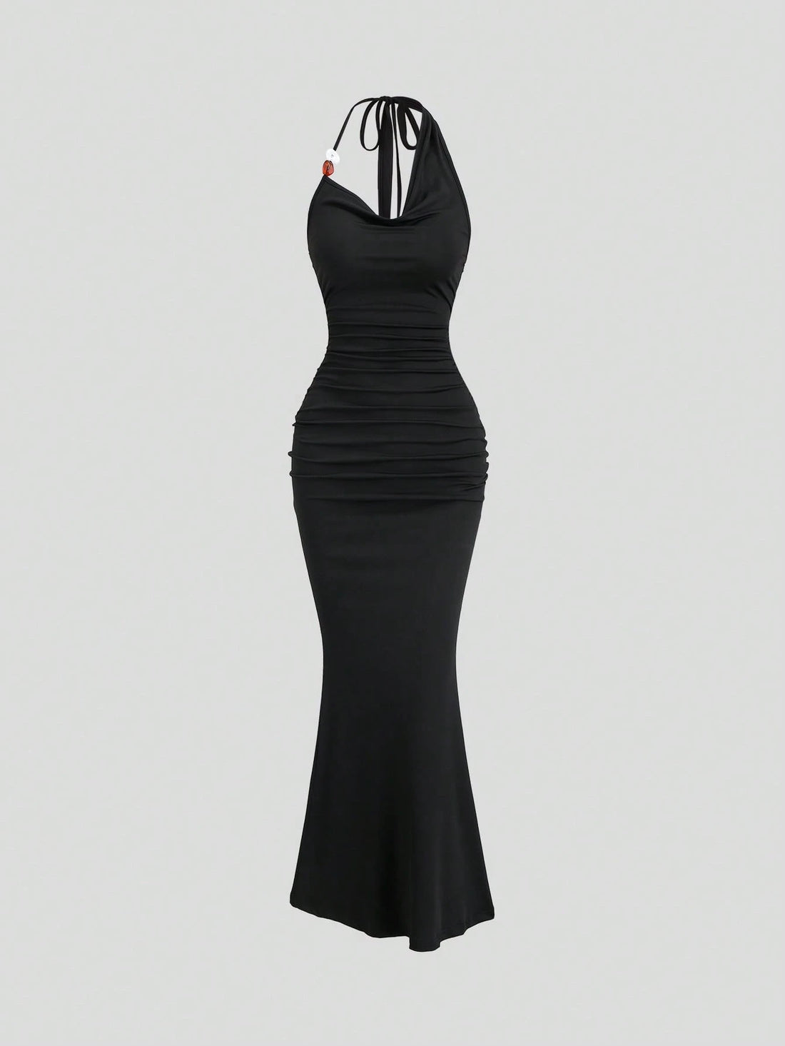 Vestido de sirena halter en negro