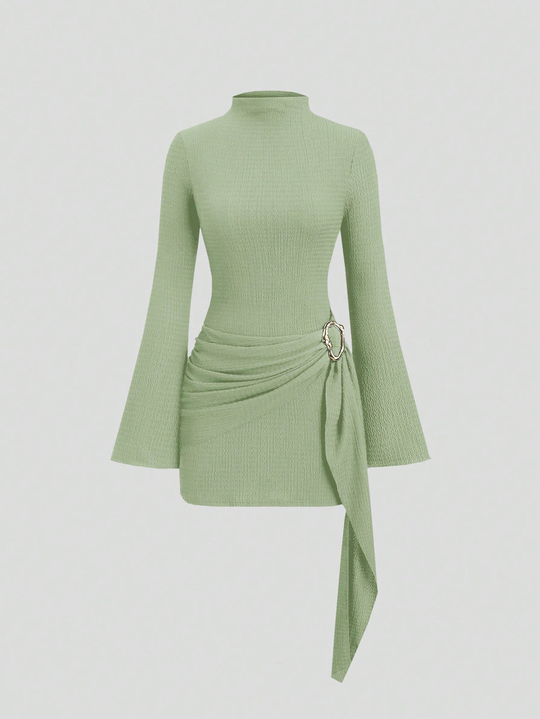 Vestido mini de punto en verde menta