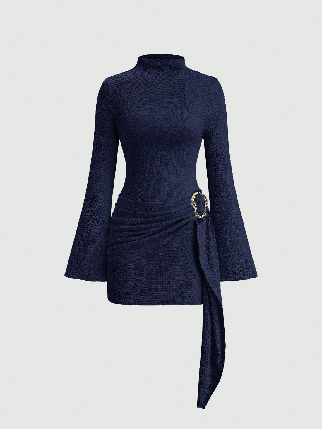 Vestido mini de punto en azul marino