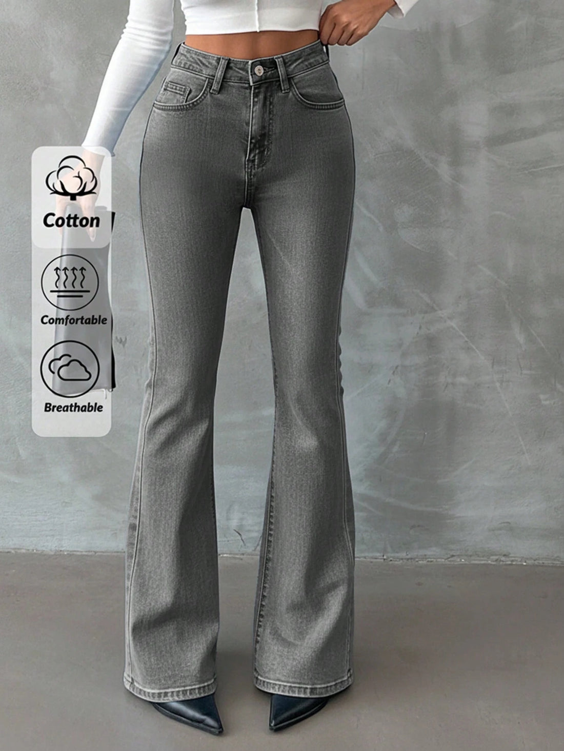 Vaqueros Tall acampanados en gris
