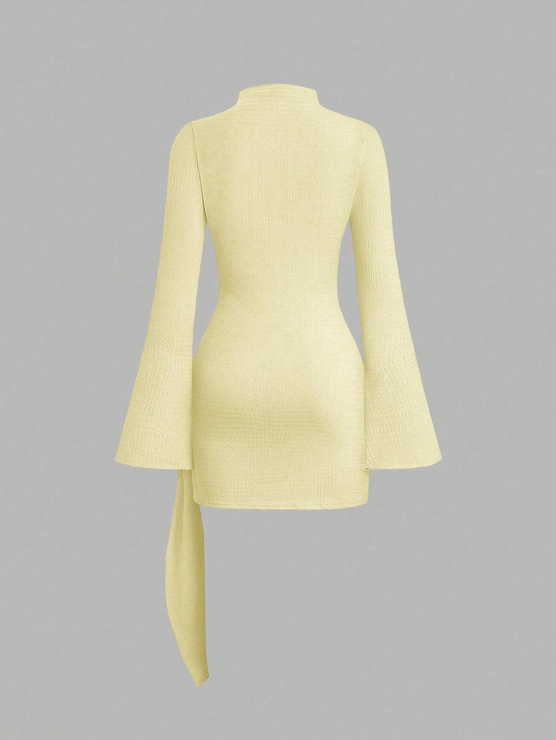 Vestido mini de punto en amarillo claro, vista 2
