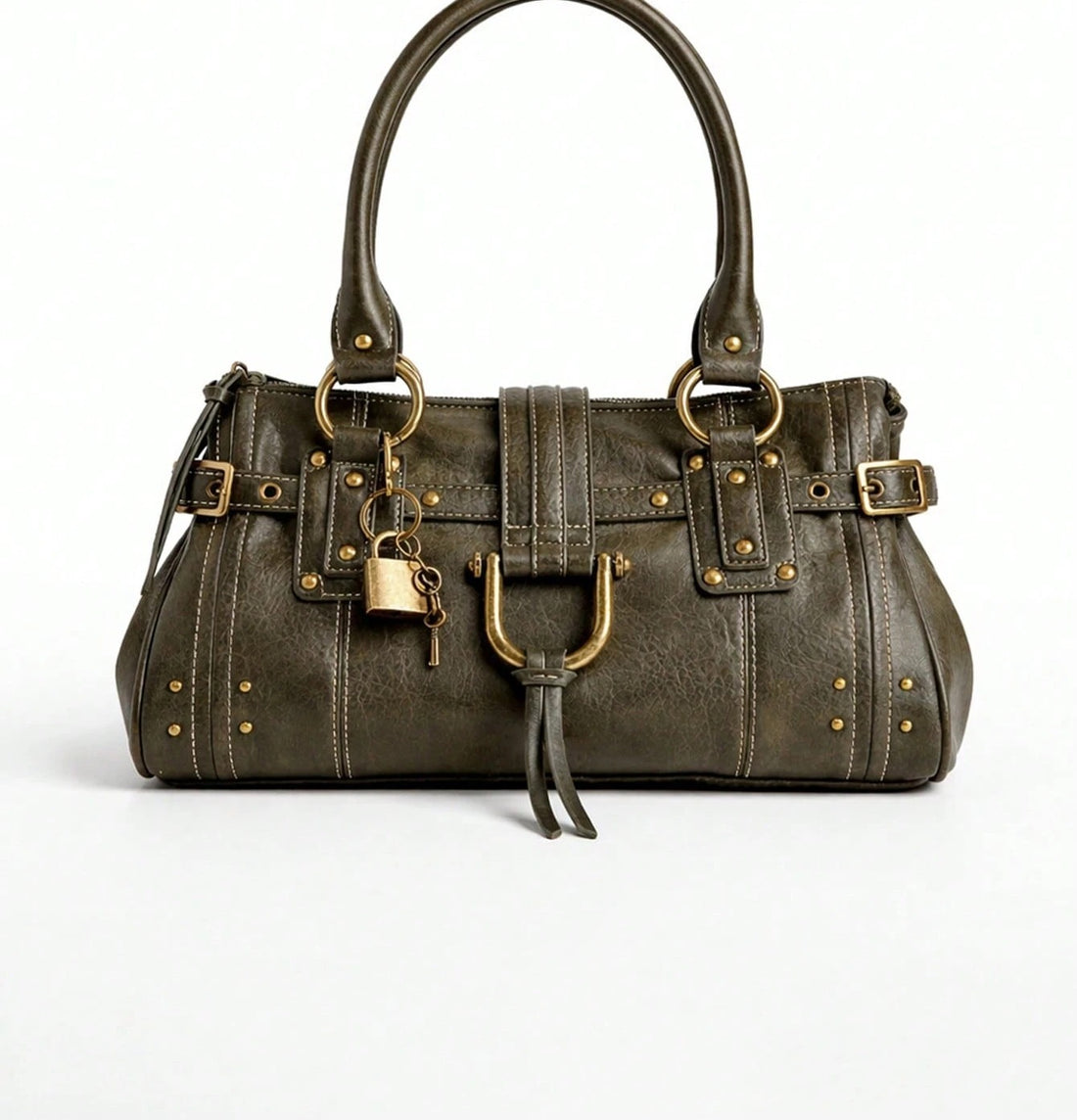Bolso boston vintage en verde oscuro