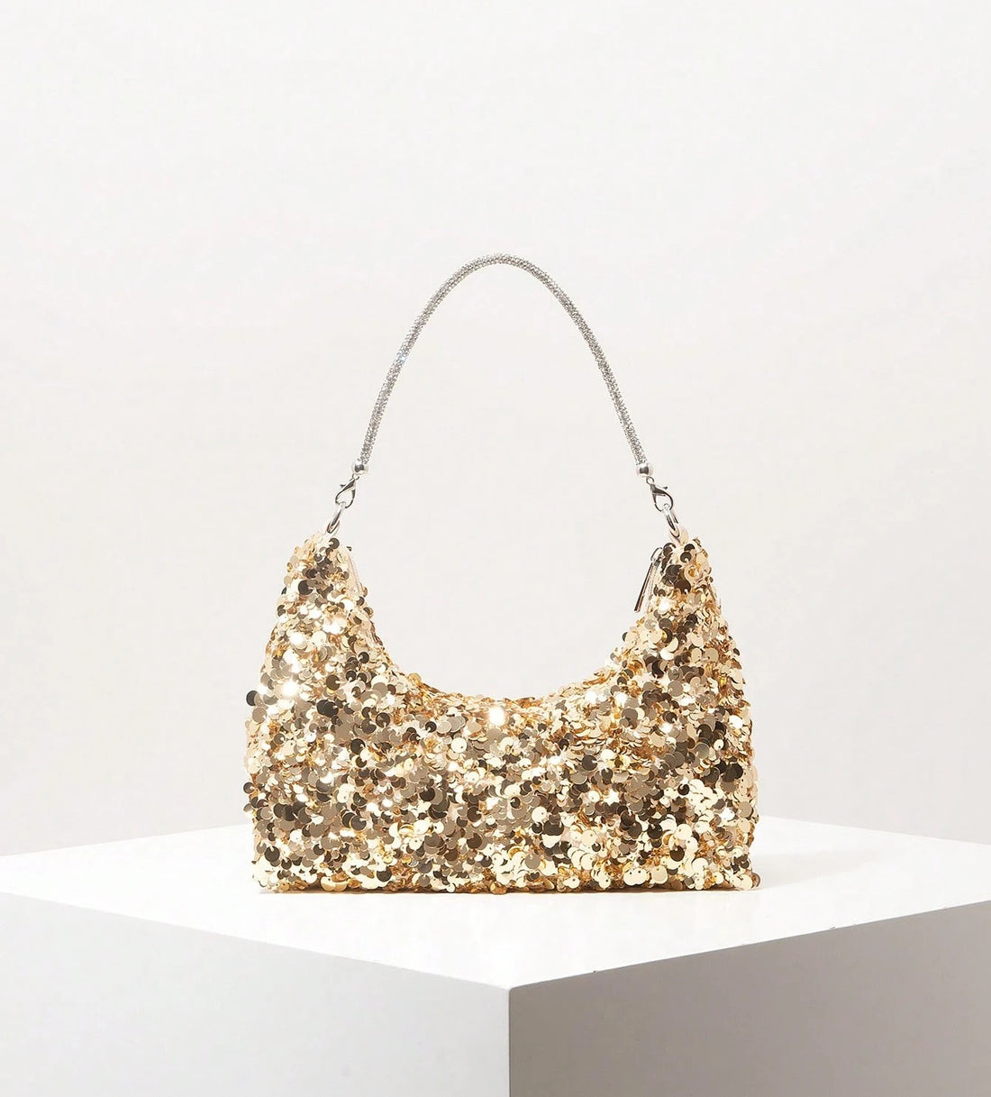 Bolso de lentejuelas en dorado
