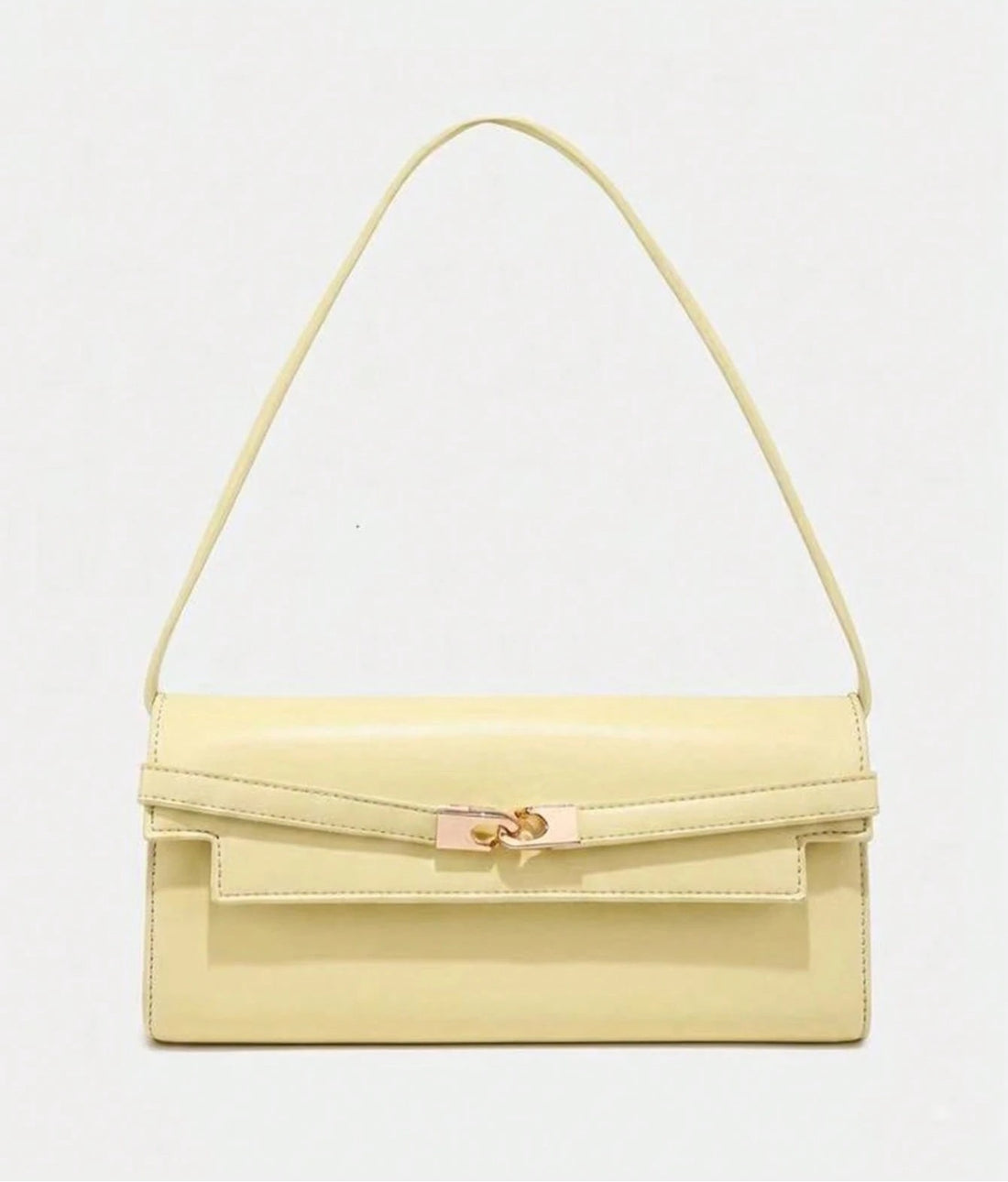 Bolso rectangular con hebilla en amarillo mantequilla